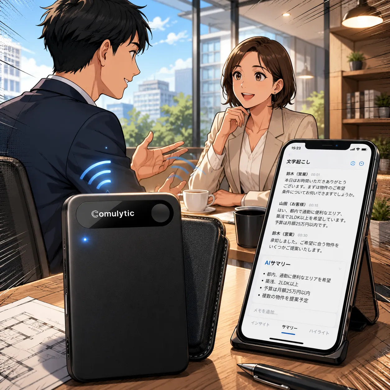 Comu Note Pro｜話すだけで、仕事が整うAIボイスレコーダー